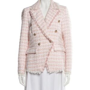 Walter Baker Pink Tweed Double-Breasted Blazer